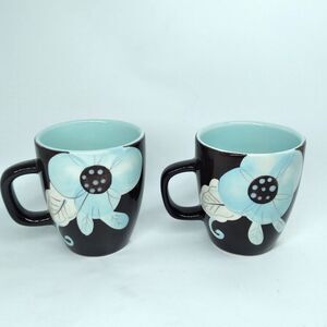 Laurie Gates Emma Blue 4.5” Coffee Mugs Set of 2